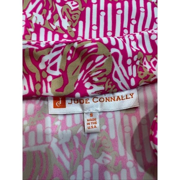 Jude Connally Women's Striped Floral Long Sleeve Shift Dress Pink White Small - Picture 6 of 7